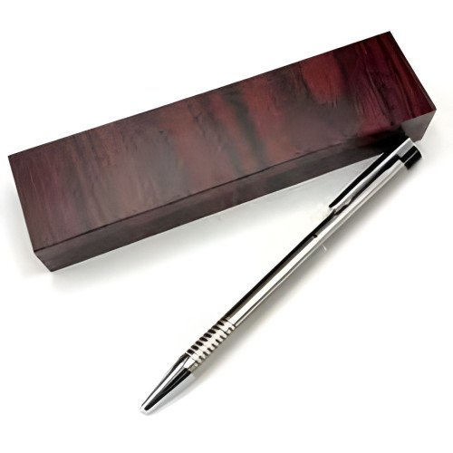 Stylo Plaza avec boîte en bois rouge