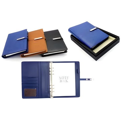 Bloc-notes A5+ en simili cuir avec coffret