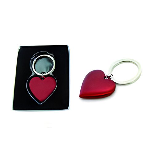 Porte-clés coeur rouge avec coffret