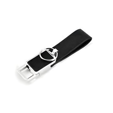 Porte-clés en simili cuir double anneau