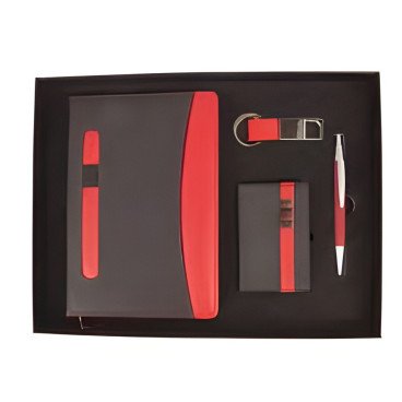 Coffret 4pcs note book porte carte porte clé et stylo