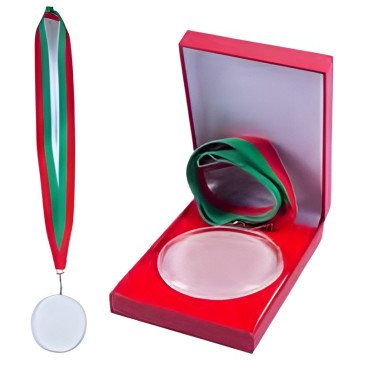 Médaille en cristal avec boitier en satin